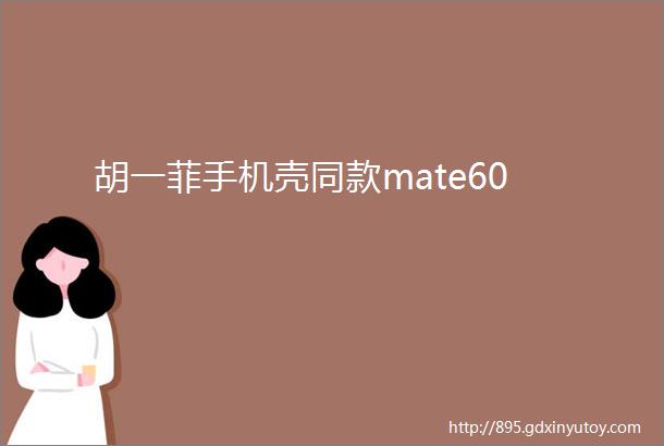 胡一菲手机壳同款mate60