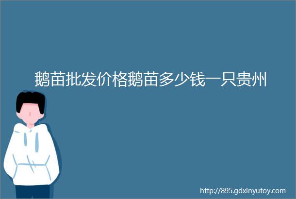 鹅苗批发价格鹅苗多少钱一只贵州