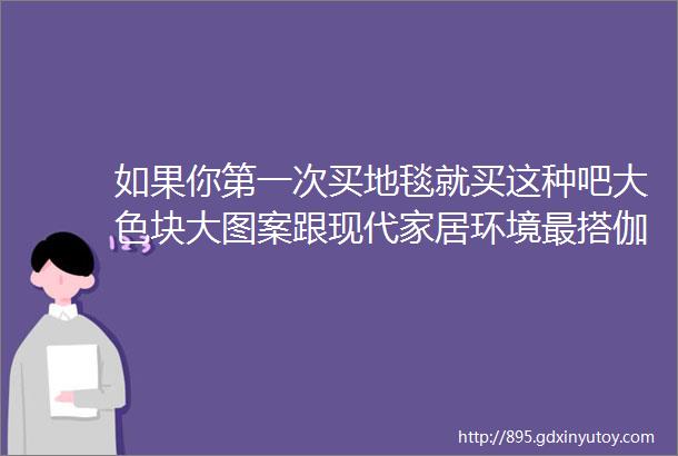 如果你第一次买地毯就买这种吧大色块大图案跟现代家居环境最搭伽罗精选