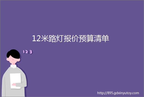 12米路灯报价预算清单