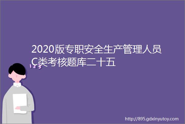 2020版专职安全生产管理人员C类考核题库二十五